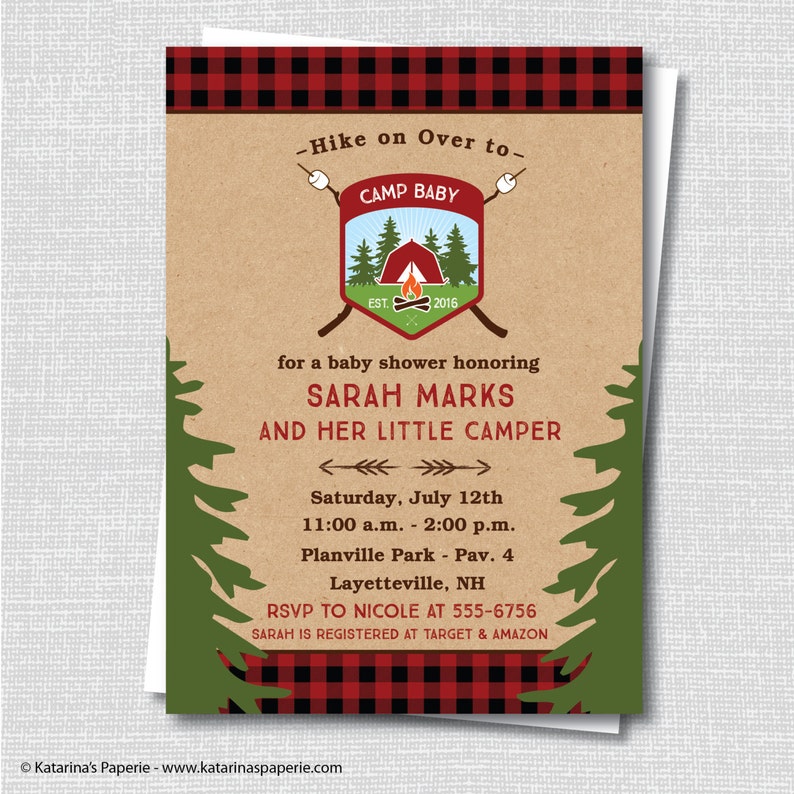 Boy Camping Baby Shower Invitation Camping Baby Camp Baby Etsy