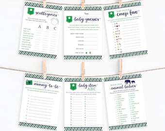 Boy Golf Baby Shower Games Collection - 16 Printable Games - Baby Shower Bingo, Wishes, Word Scramble... - Golf Baby - INSTANT DOWNLOAD