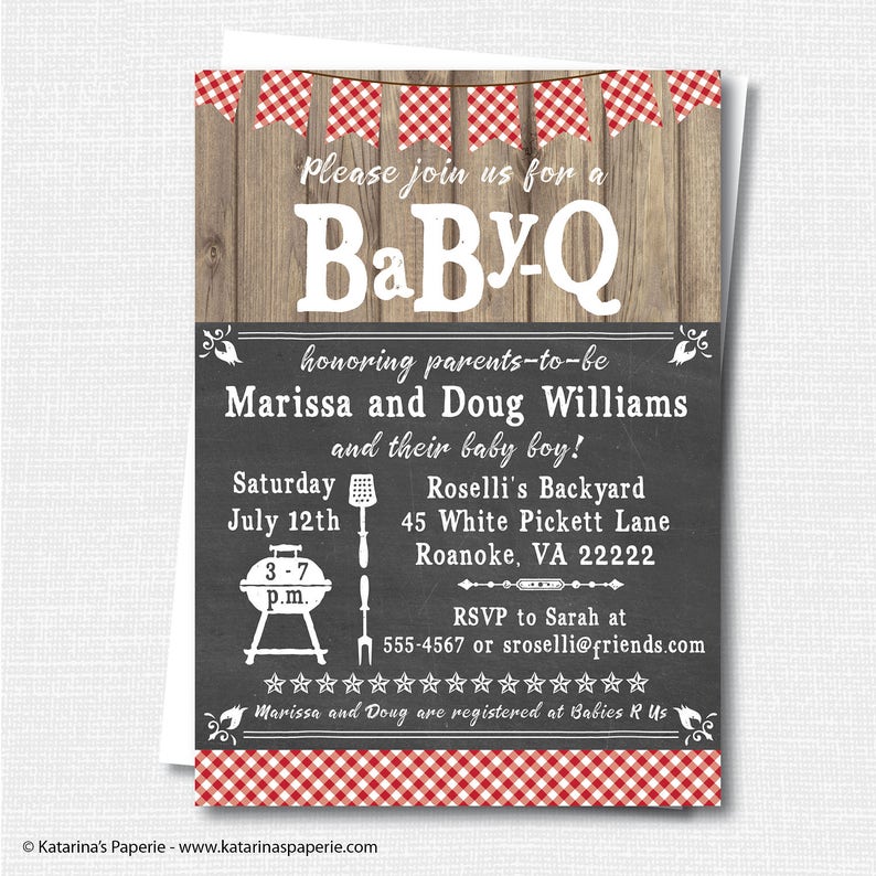 Baby Shower Barbeque Invitation Bbq Baby Shower Summer Etsy
