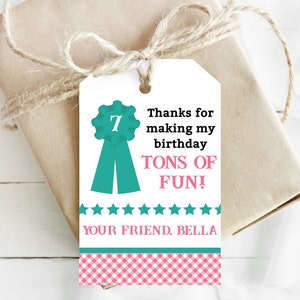 EDITABLE Girl County Fair Birthday Party Favor Tags - Fair Party - Vintage County Fair - Country Fair - Fair Themed Birthday