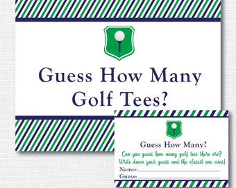 Golf Baby Shower Guess How Many Tees Game - Baby Shower Game - Golf Baby Shower - Tee Guessing Game - INSTANT DOWNLOAD