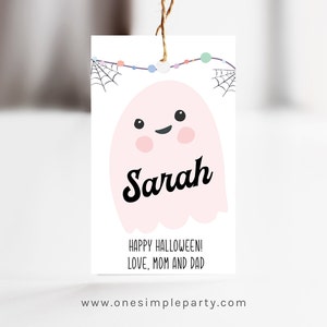 EDITIERBARE Halloween Pink Ghost Boo Korb Anhänger - Boo Tags - Boo Korb - Halloween Korb Anhänger - Halloween Geschenkanhänger - DIGITAL DESIGN