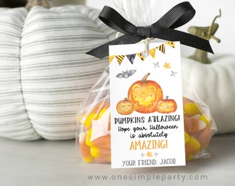 EDITABLE Halloween Pumpkin Tag - Halloween Tag - Fall Tags - Halloween Gift Tags - Pumpkin Tag - Halloween Favor Tag - DIGITAL DESIGN