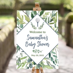 EDITABLE Greenery Golf Baby Shower Welcome Sign - Golf Baby Shower - Golf Party Decor - Golf Sign - Golf Party - INSTANT DOWNLOAD