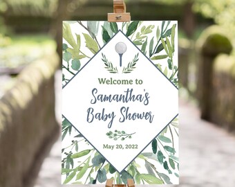 EDITABLE Greenery Golf Baby Shower Welcome Sign - Golf Baby Shower - Golf Party Decor - Golf Sign - Golf Party - INSTANT DOWNLOAD