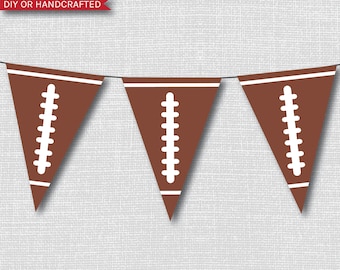 Football Party Banner - Football Pennant Flag Banner - Football Party Decor - Sports Banner - Football Birthday - INSTANT DOWNLOAD