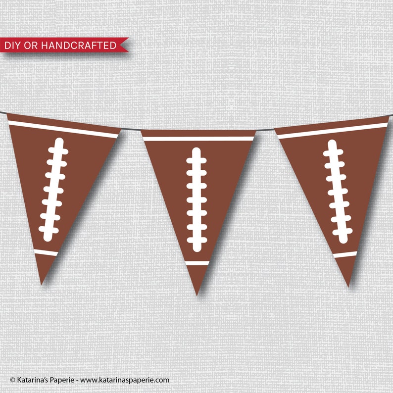 INSTANT DOWNLOAD Football Pennant Flag Party Banner - Etsy