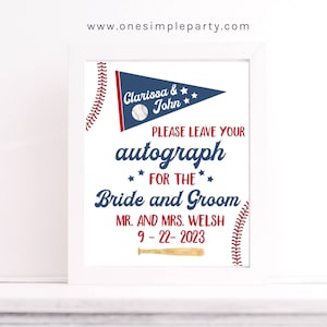 EDITABLE Baseball Wedding Guest Book Sign - Baseball Party - Guestbook Sign - Please Leave Your Autograph - Wedding Sign - INSTANT DOWNLOAD