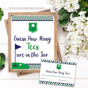 Golf Party Game Guess How Many Tees - Golf Party Game - Golf Baby Shower Game - Golf Birthday - Guessing Game - INSTANT DOWNLOAD