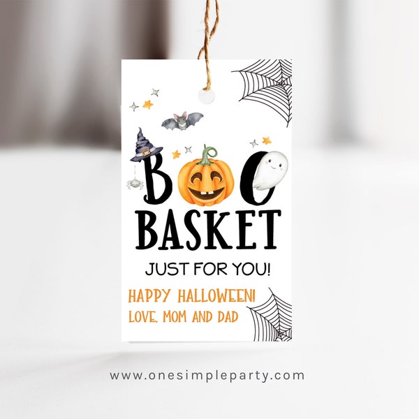 EDITABLE Halloween Boo Basket Tag - Boo Tags - Boo Basket - Halloween Basket Tag - Halloween Gift Tags - Halloween Tag - DIGITAL DESIGN