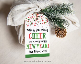 EDITABLE Sweet Treat New Year Tag - Cookie Tag - Neighbor Gift Tag - Cookie Exchange - Happy New Year - Teacher Gift Tag - DIGITAL DESIGN
