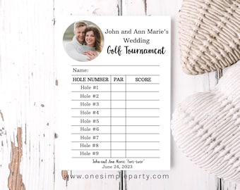 Editable Photo Wedding Golf Scorecard (Digital Download)