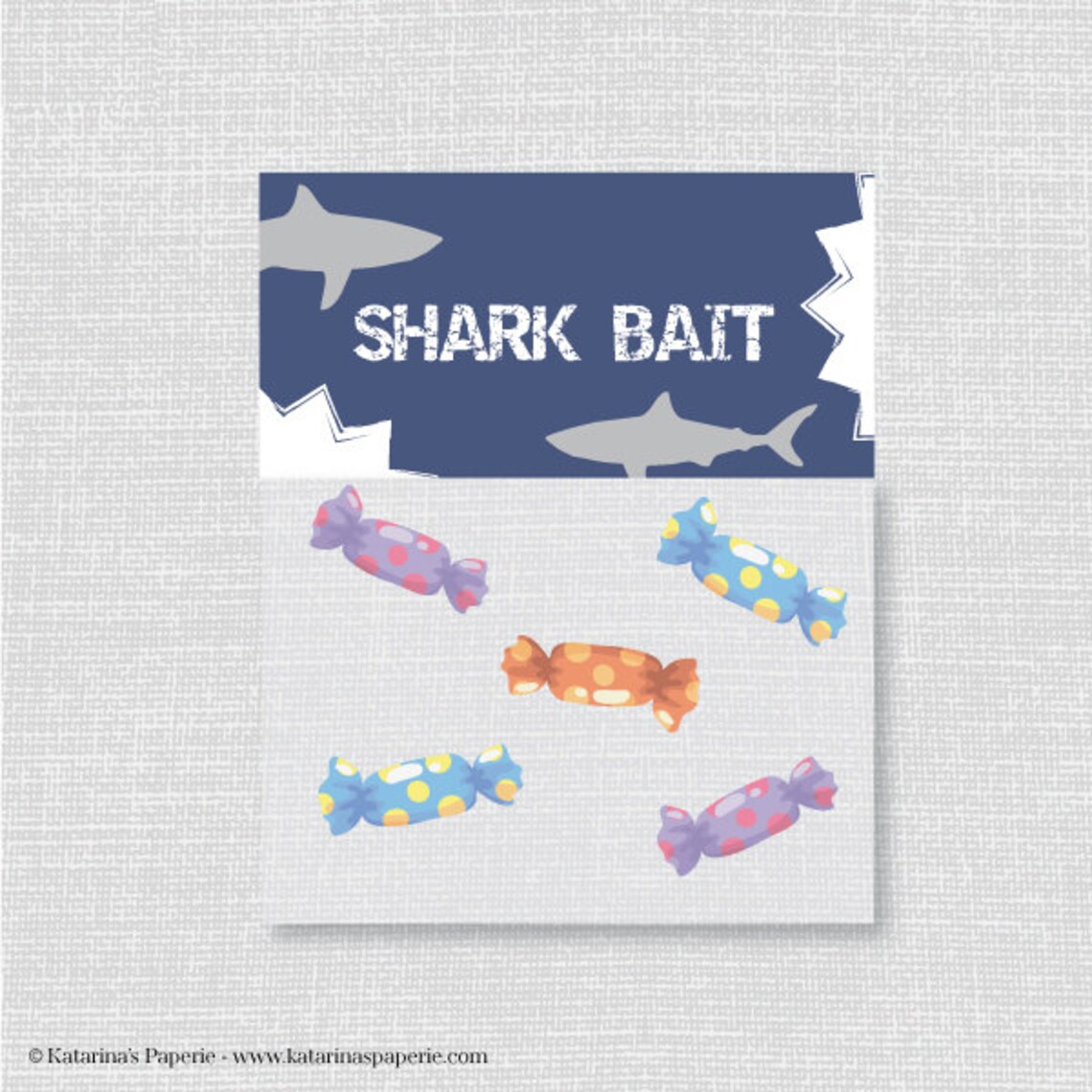 Printable Shark Party Treat Bag Topper Shark Party Favor - Etsy