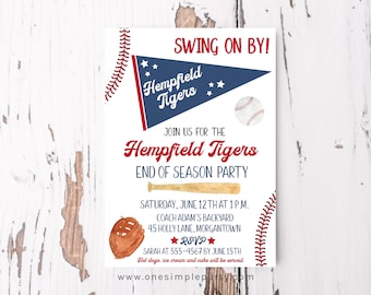 EDITIERBARE Saisonende Baseball Team Party Einladung - Baseball Party - Baseball Einladung - Junge Sportparty - INSTANT DOWNLOAD