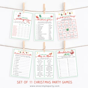 11 Printable Christmas Games Christmas Party Game Bundle Christmas Family Games Christmas Activity Holiday Party INSTANT DOWNLOAD image 1