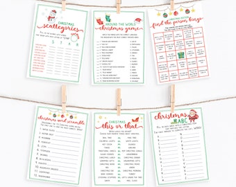 11 Printable Christmas Games - Christmas Party Game Bundle - Christmas Family Games - Christmas Activity - Holiday Party - INSTANT DOWNLOAD