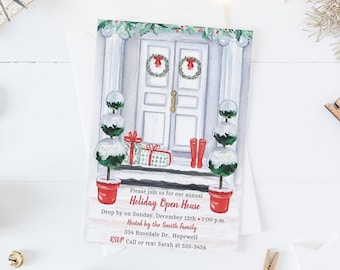 EDITABLE Christmas Open House Invitation - Christmas Party Invite - Holiday Party - Open House - Christmas Brunch - INSTANT DOWNLOAD