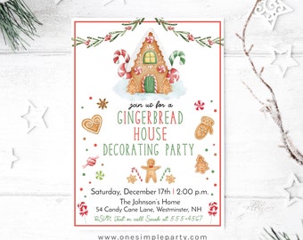 EDITABLE Gingerbread House Decorating Party Invite - Gingerbread Invite - Holiday Party - Christmas Invite - INSTANT DOWNLOAD