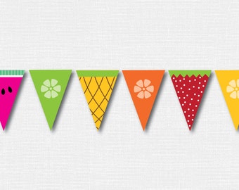 Fruit Slice Party Banner - Fruit Birthday - Summer Party - Banner - Summer Decoration - INSTANT DOWNLOAD