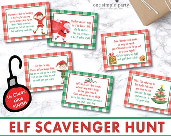 Printable Elf Treasure Hunt: Christmas Scavenger Game (Instant Download)