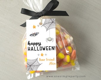 EDITABLE Happy Halloween Tag - Halloween Tag - Halloween Party - Halloween Gift Tags - Halloween School Tag - DIGITAL DESIGN