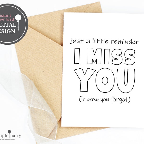 Miss You Card - Etsy