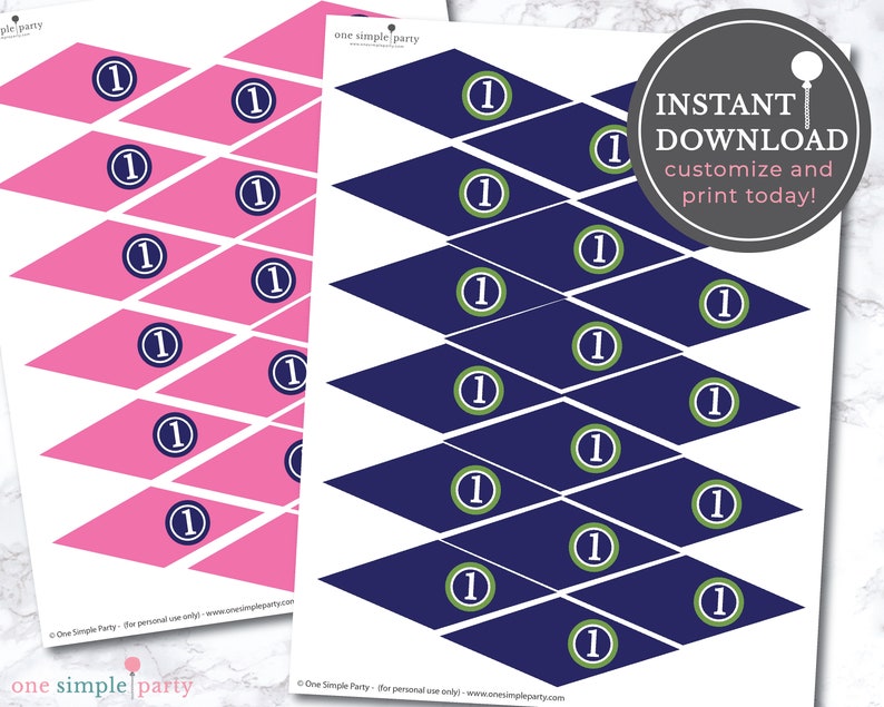 EDITABLE Golf Tee Flags Golf Cupcake Toppers Golf Party Etsy