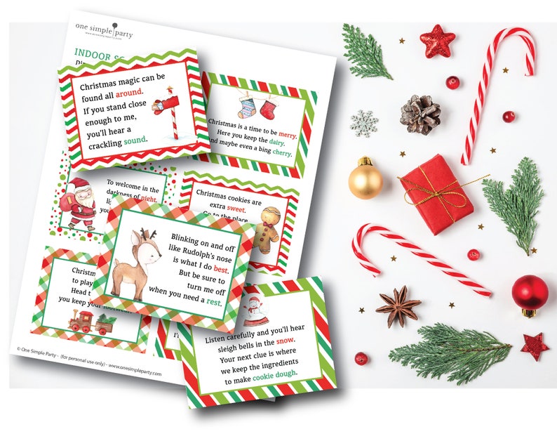 Printable Indoor Christmas Scavenger Hunt Kids Christmas Treasure Hunt Christmas Game Christmas Activity INSTANT DOWNLOAD image 2