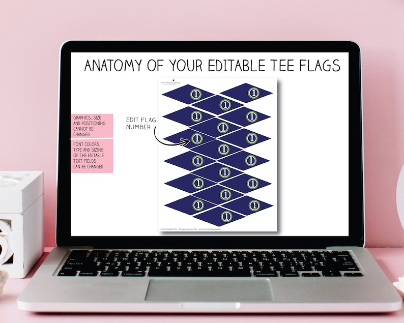 EDITABLE Golf Tee Flags Golf Cupcake Toppers Golf Party Etsy