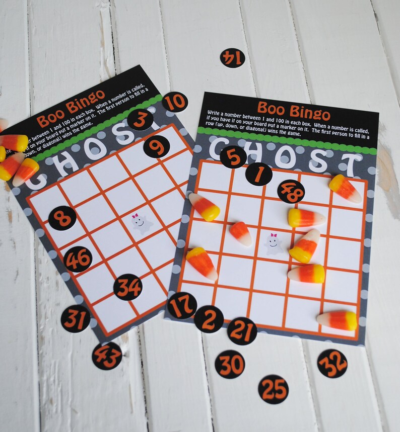Printable Boo Halloween Bingo Game Set Instant Download Etsy