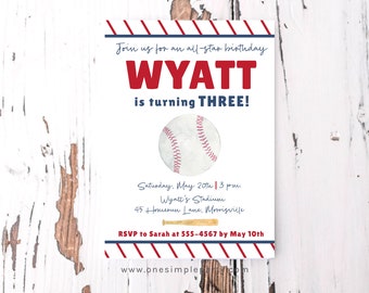 EDITABLE Modern Baseball Birthday Invitation - Baseball Party - Baseball Invitation - Sports Birthday - All Star Birthday - INSTANT DOWNLOAD