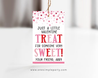 EDITABLE Sweet Treat Valentine Tags - Valentine Gift Tag - Cookie Tag - Classroom Valentines - Valentine Tag - DIGITAL DESIGN