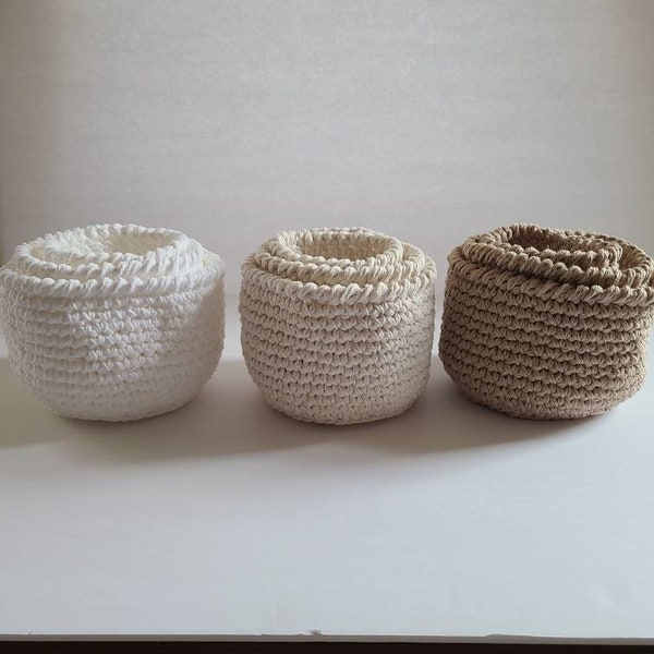 Set of 3 Nesting Storage Organizing Stackable Baskets