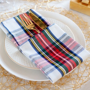 Plaid napkins, tartan napkins, christmas serviettes image 1