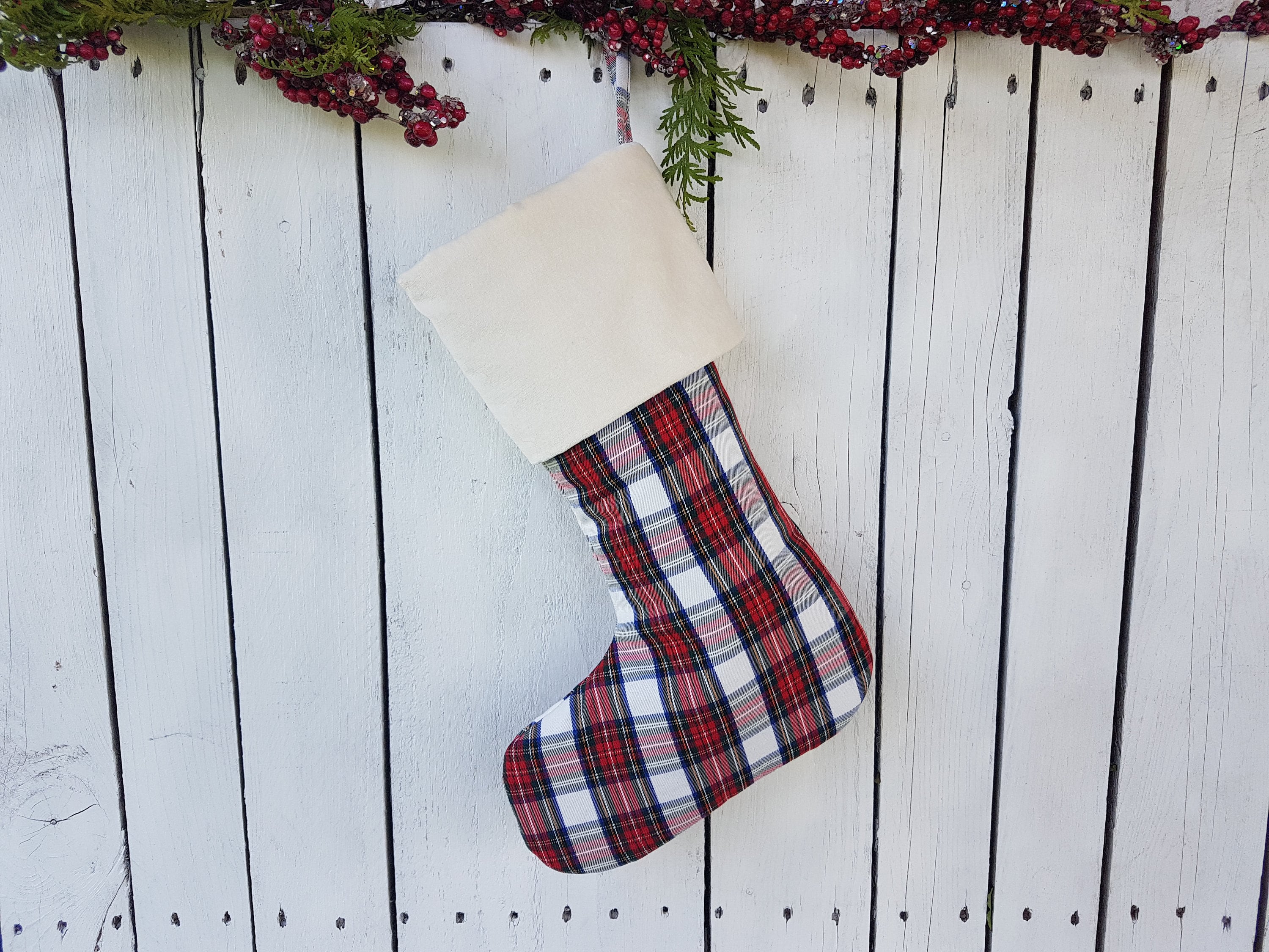 Plaid christmas stockings family christmas stckings tartan Etsy