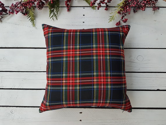 Plaid Pillow Cover, Farmhouse Pillow Cover, Tartan Pillow Sham