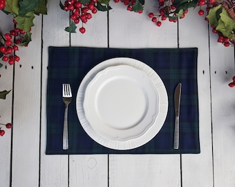 Blackwach Plaid place mats, Christmas place mats