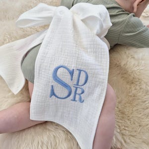 Monogrammed Newborn Baby Bow Sash, Crib Bow, Maternity Photo Prop, Baby Shower Gift, Swaddle Wrap Bow