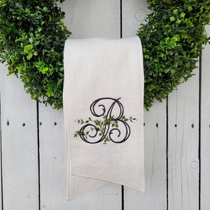 Monogramed wreath sash, personalized monogram sash, ivory wreath sash