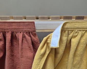 Washed linen sink skirt, many colors, for bathroom, utility skirt, vanity shelf skirt, self adhesive sink skirt,