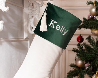 VELVET CHRISTMAS stockings, family Christmas stockings, velvet stockings