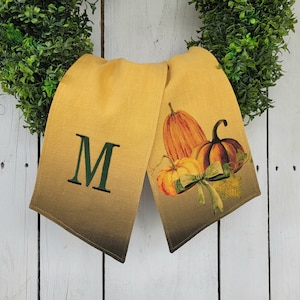 AUTUMN PUMPKINS wreath sash, door wreath sash, personalized wreath sash, dip die sash