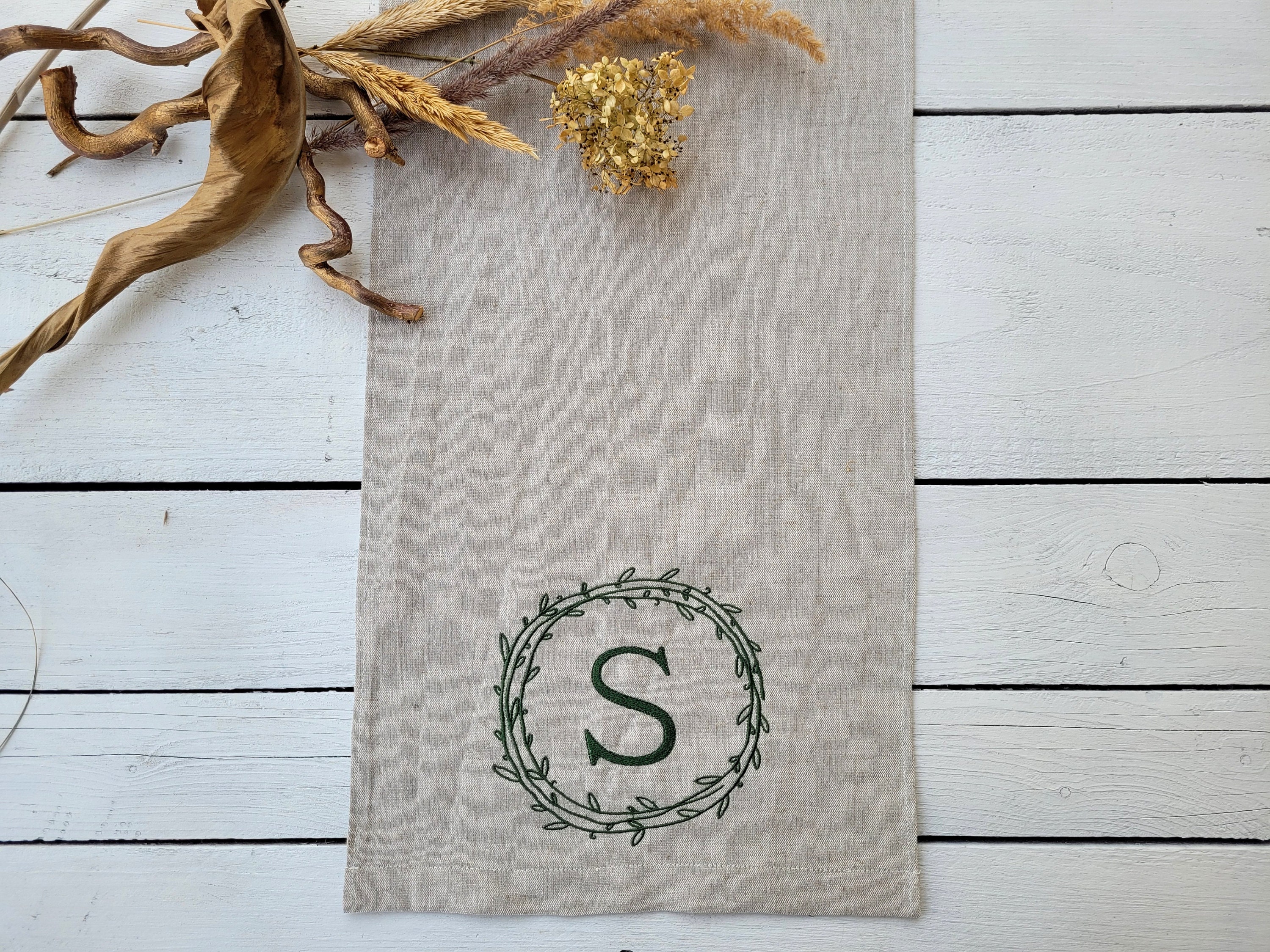 Monogram table runner deals