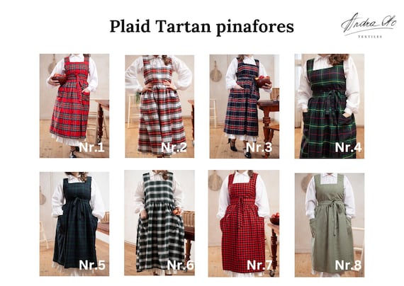 アトリエGG Dress apron(tartancheck) 19½ TV305 – Bustled Apron Overskirt – Truly Victorian