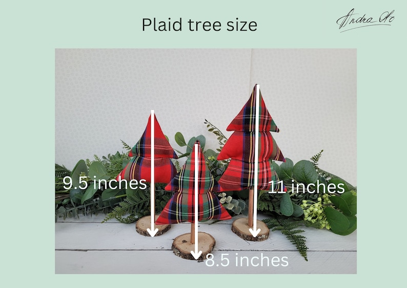 Plaid Christmas tree ornaments image 3