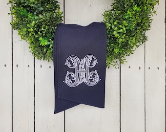 Monogram wreath sash, navy wreath sash, patriotic wreath sash