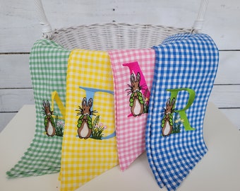 Gingham Easter wreath sash, Easter wreath sash, green gingham wreath sash,spring sash