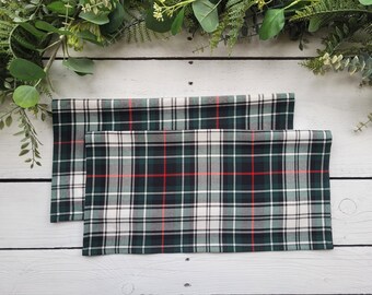 Green plaid table runner - plaid , tartan, check, green, white, yellow, black