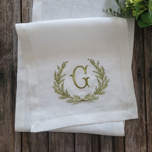 LAUREL MONOGRAMM table runner, linen table runner, personalized table linen, wedding table linen zdjęcie 5