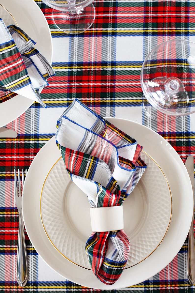 Plaid napkins, tartan napkins, christmas serviettes image 4